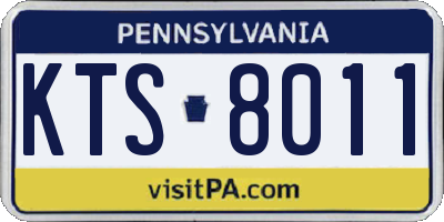 PA license plate KTS8011