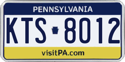 PA license plate KTS8012