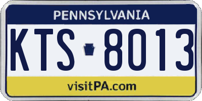 PA license plate KTS8013