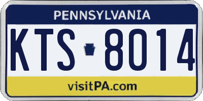 PA license plate KTS8014