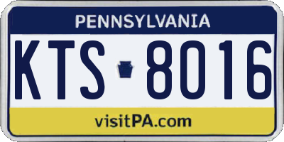 PA license plate KTS8016