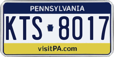 PA license plate KTS8017