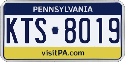 PA license plate KTS8019