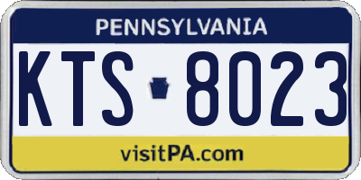 PA license plate KTS8023