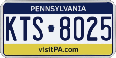 PA license plate KTS8025