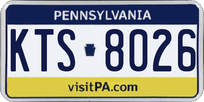 PA license plate KTS8026