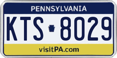 PA license plate KTS8029