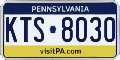 PA license plate KTS8030