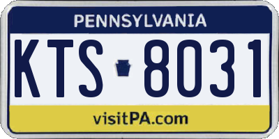 PA license plate KTS8031