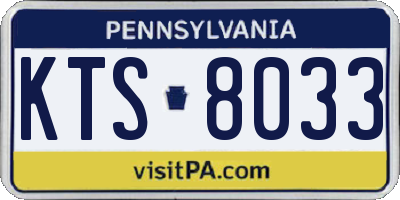 PA license plate KTS8033