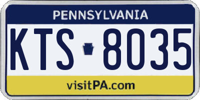 PA license plate KTS8035