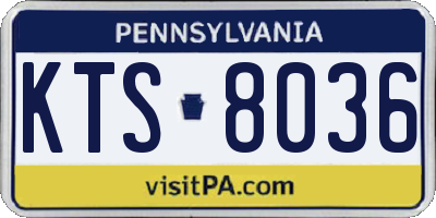 PA license plate KTS8036