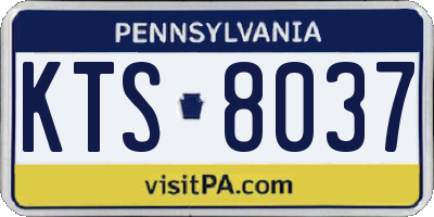 PA license plate KTS8037
