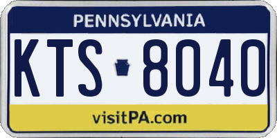 PA license plate KTS8040