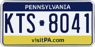 PA license plate KTS8041