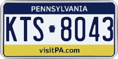 PA license plate KTS8043