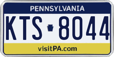PA license plate KTS8044