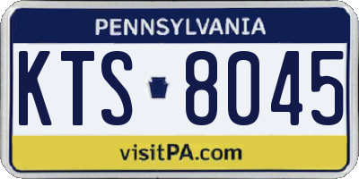 PA license plate KTS8045