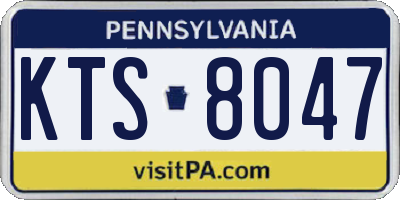 PA license plate KTS8047