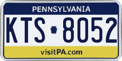 PA license plate KTS8052
