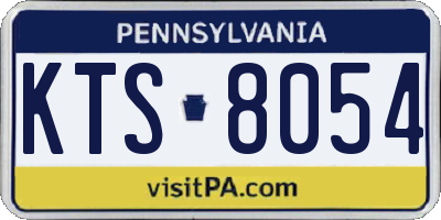 PA license plate KTS8054