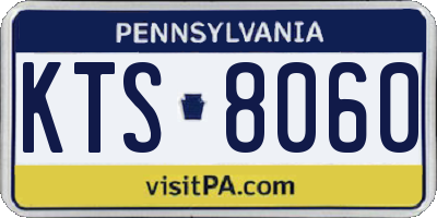 PA license plate KTS8060