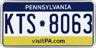 PA license plate KTS8063