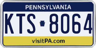 PA license plate KTS8064