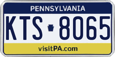 PA license plate KTS8065
