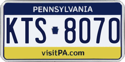 PA license plate KTS8070