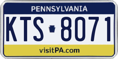 PA license plate KTS8071