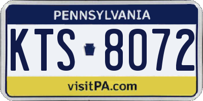 PA license plate KTS8072