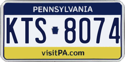 PA license plate KTS8074