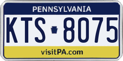 PA license plate KTS8075