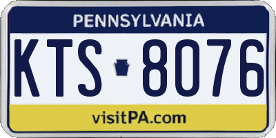 PA license plate KTS8076