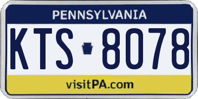 PA license plate KTS8078