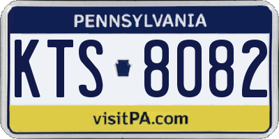 PA license plate KTS8082