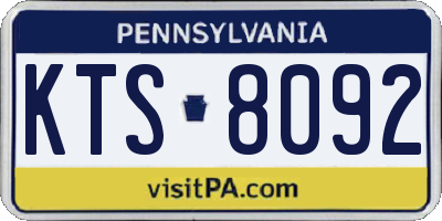 PA license plate KTS8092