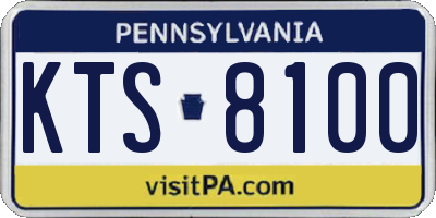 PA license plate KTS8100