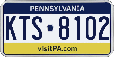 PA license plate KTS8102