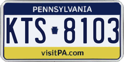 PA license plate KTS8103