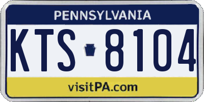 PA license plate KTS8104