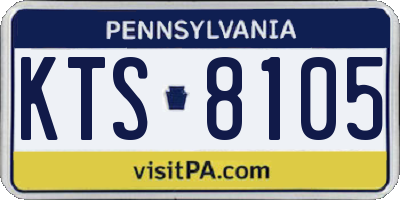 PA license plate KTS8105
