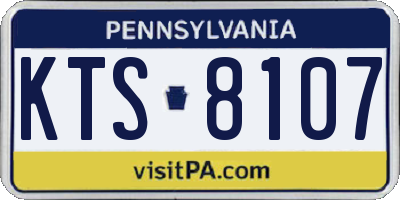 PA license plate KTS8107