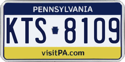 PA license plate KTS8109
