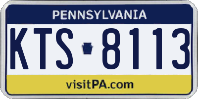 PA license plate KTS8113