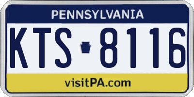 PA license plate KTS8116