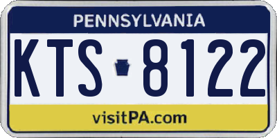 PA license plate KTS8122