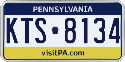 PA license plate KTS8134