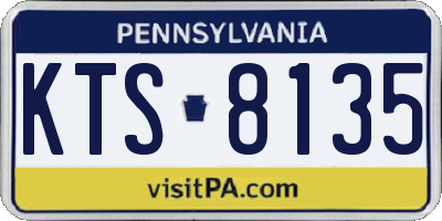 PA license plate KTS8135